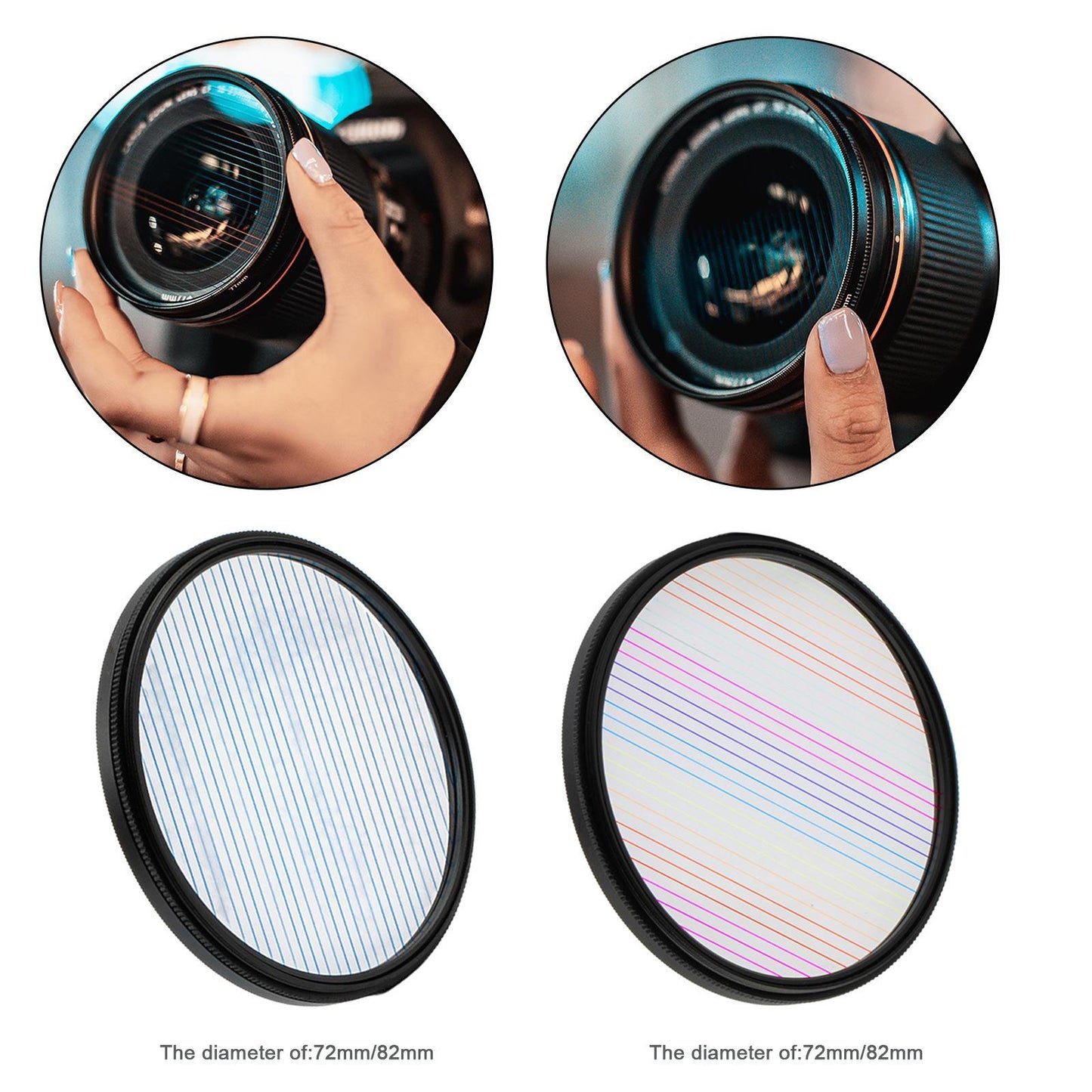 Streak Filter Special Effects Filter Camera Accessories 82mm Rainbow Streak