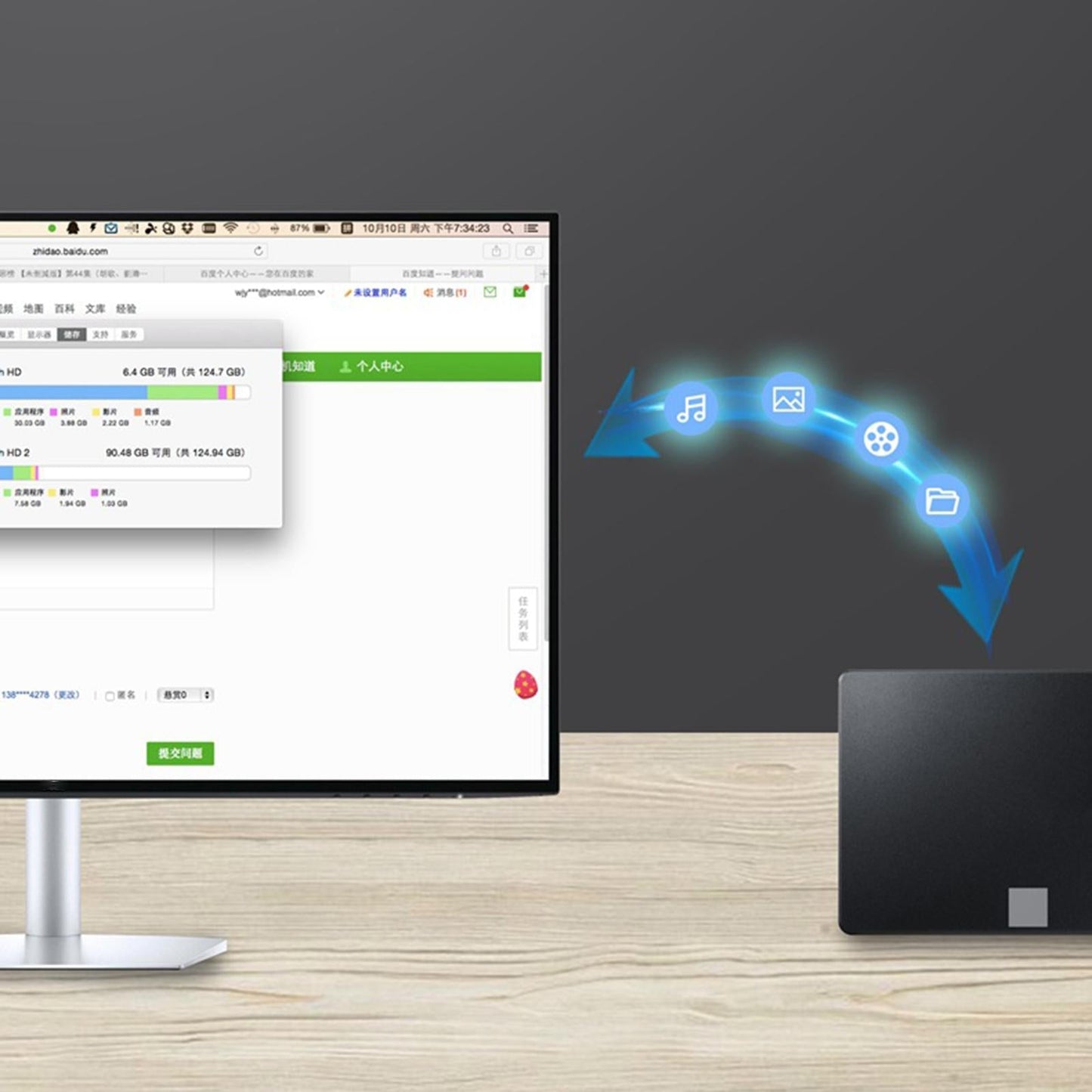 SATA Cable III 3.0 Flat Data Cable 100cm for HDD SDD Blue Elbow