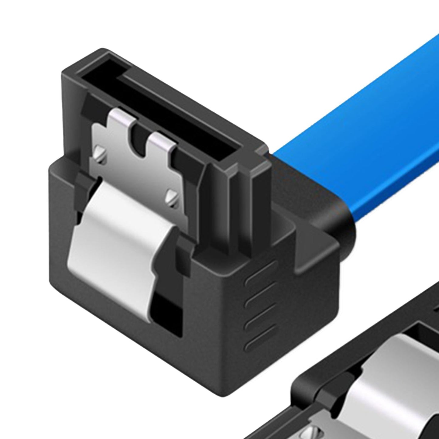 SATA Cable III 3.0 Flat Data Cable 100cm for HDD SDD Blue Elbow