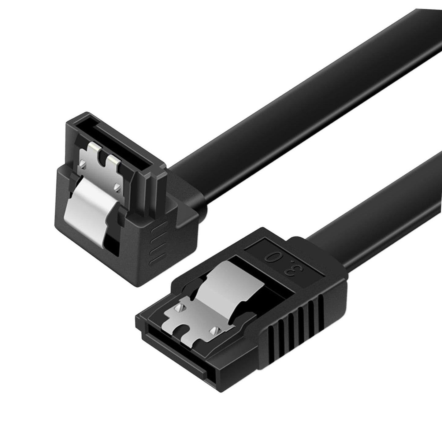 SATA Cable III 3.0 Flat Data Cable 100cm for HDD SDD Black Elbow