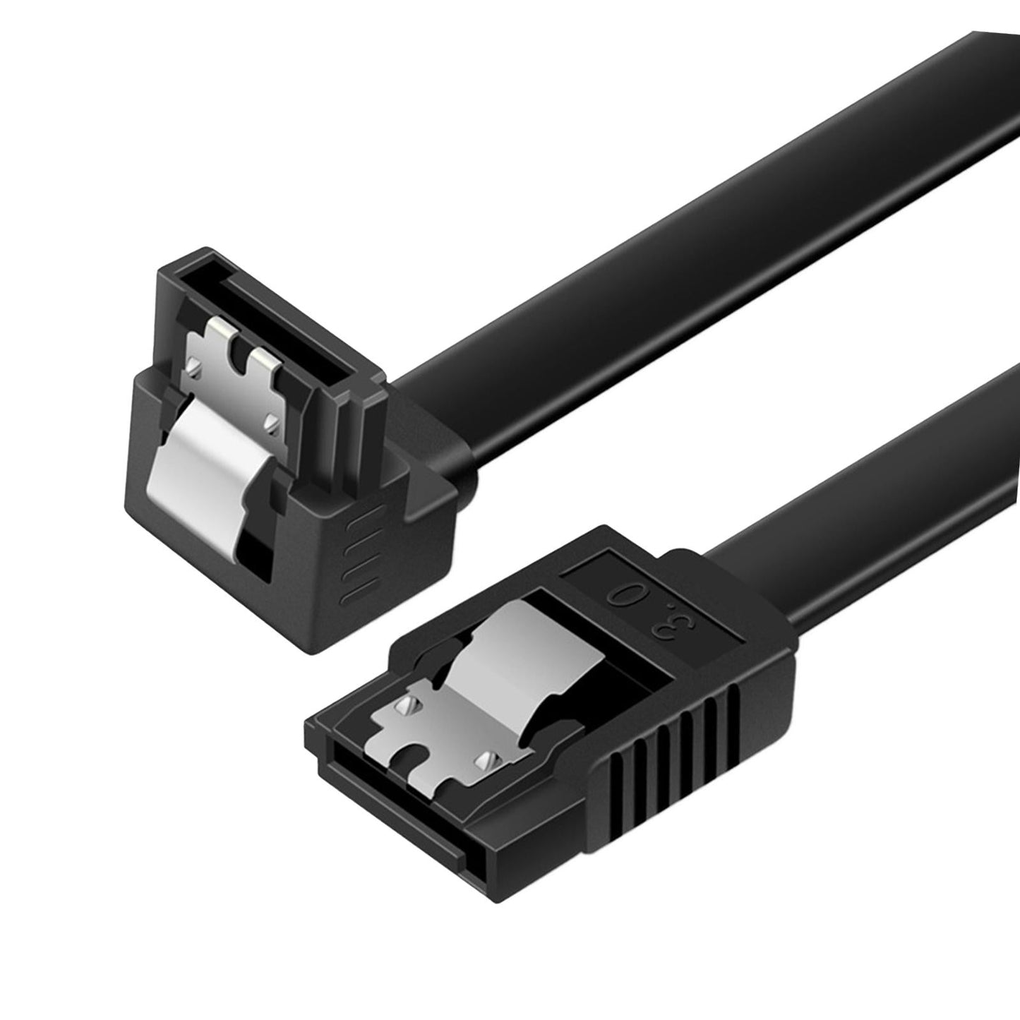 SATA Cable III 3.0 Flat Data Cable 100cm for HDD SDD Black Elbow