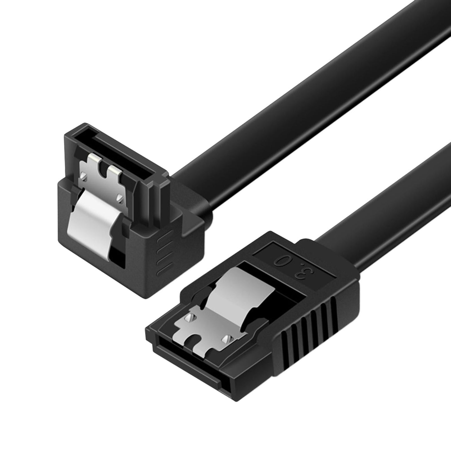 SATA Cable III 3.0 Flat Data Cable 100cm for HDD SDD Black Elbow