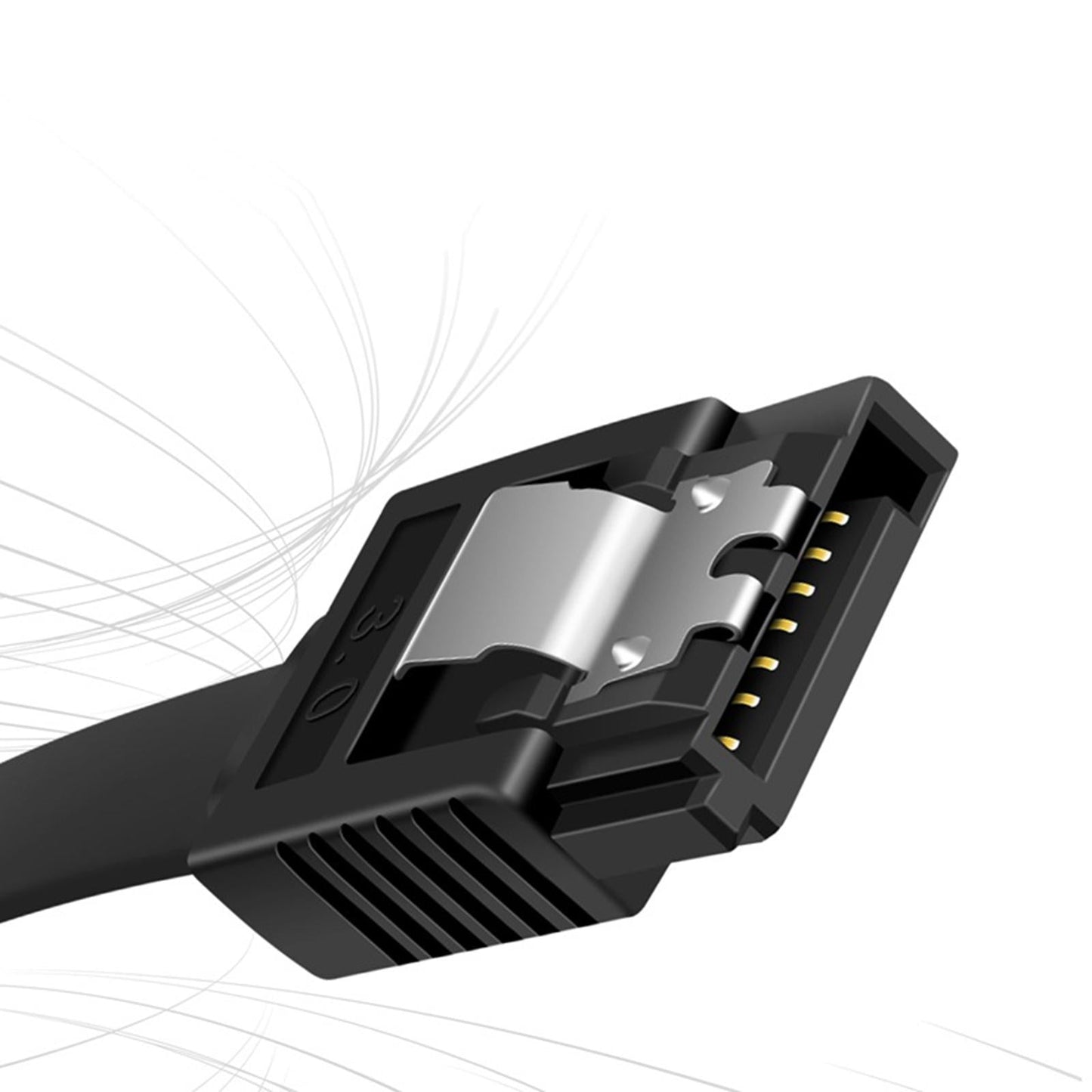 SATA Cable III 3.0 Flat Data Cable 100cm for HDD SDD Black Straight