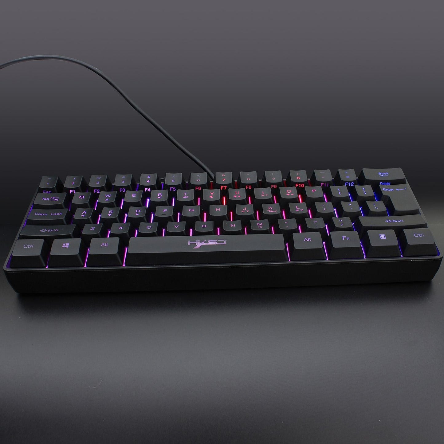 Gaming Mini Wired Keyboard RGB Backlit USB for Laptops Black keyboard