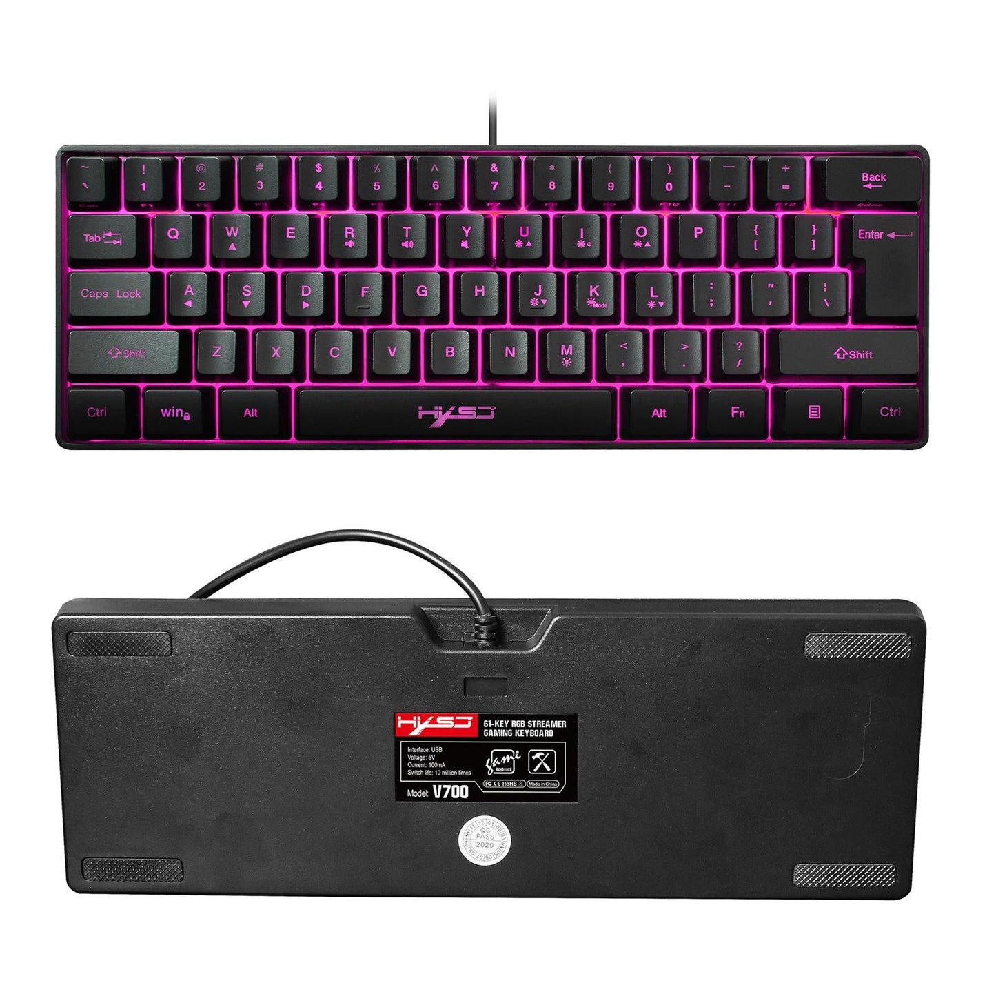 Gaming Mini Wired Keyboard RGB Backlit USB for Laptops Keyboard Mouse Combo