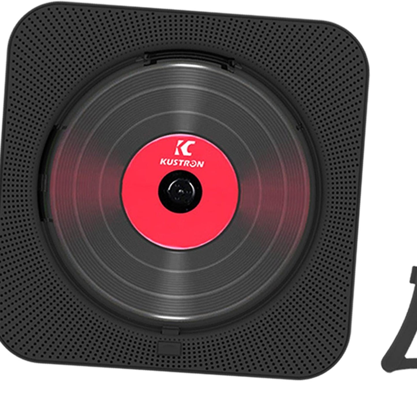 Portable Wall Mounted CD Player with Dust Cover for Prenatal Education black