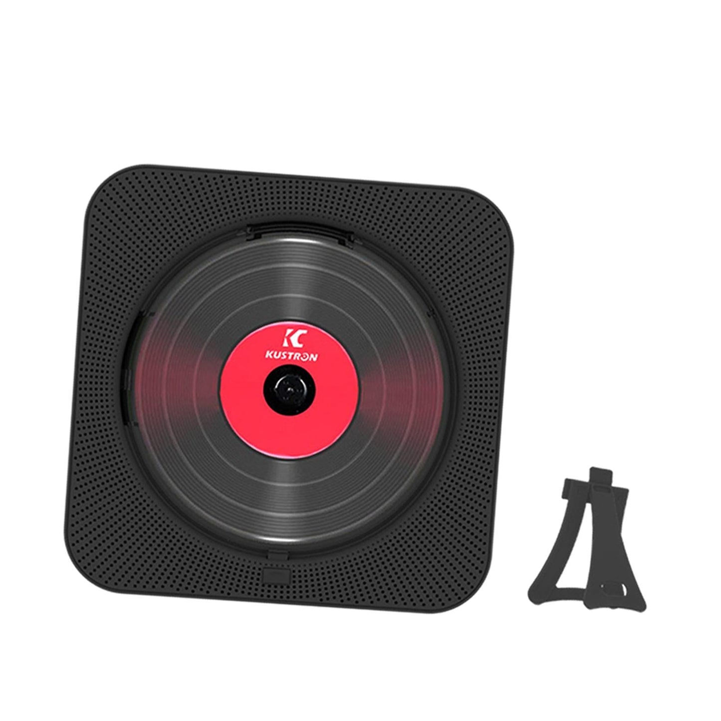 Portable Wall Mounted CD Player with Dust Cover for Prenatal Education black