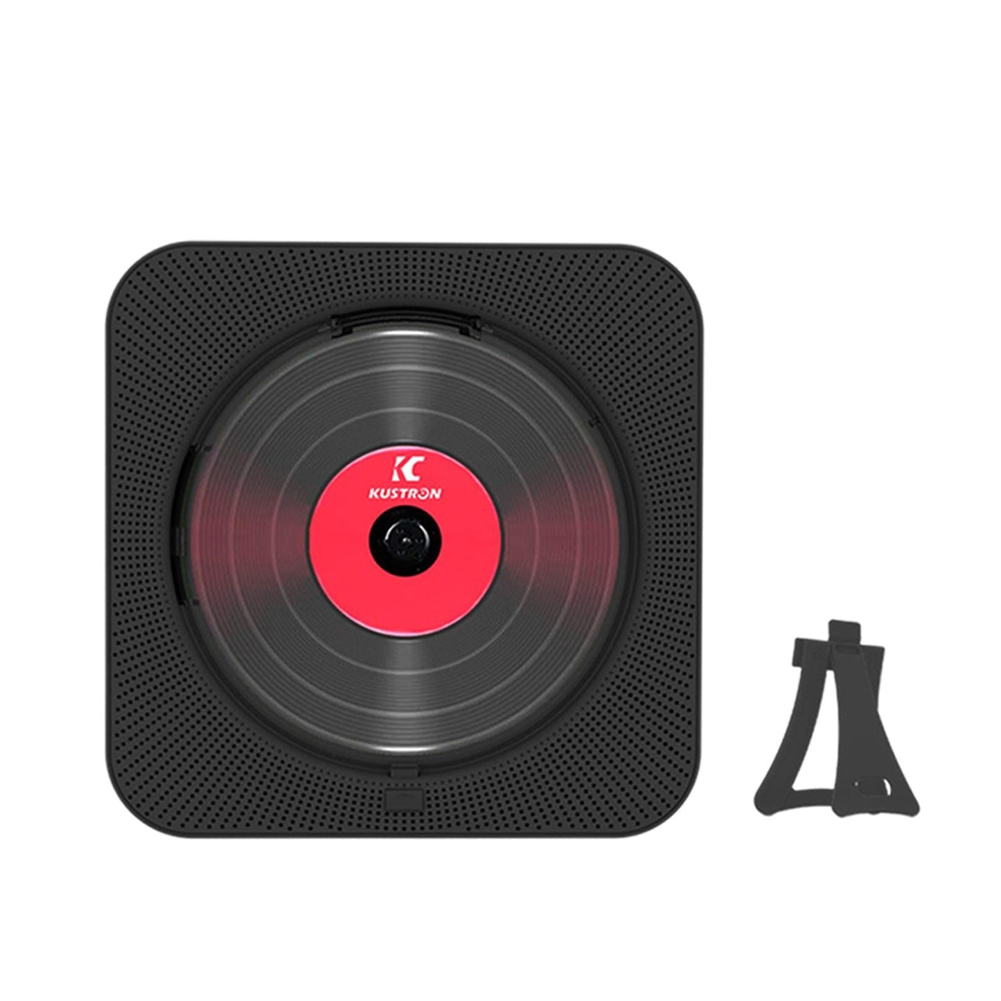 Portable Wall Mounted CD Player with Dust Cover for Prenatal Education black