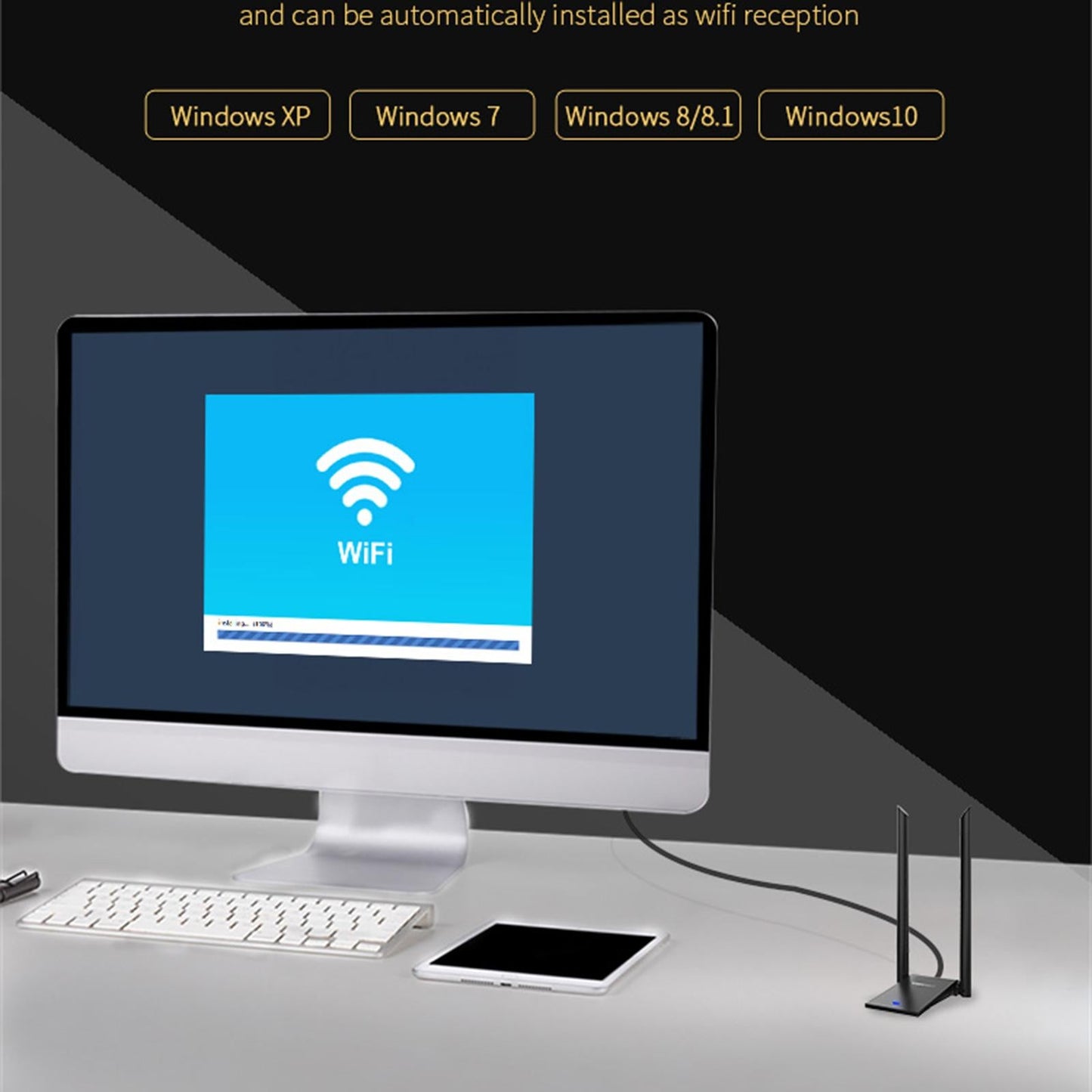 5.8G 2.4G 6dBi USB 3.0 WIFI Receiver Wireless Network Adapter Long Range