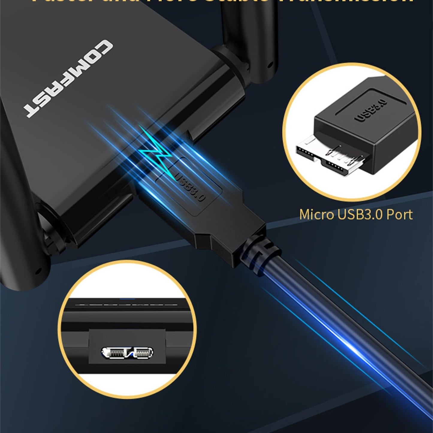 5.8G 2.4G 6dBi USB 3.0 WIFI Receiver Wireless Network Adapter Long Range