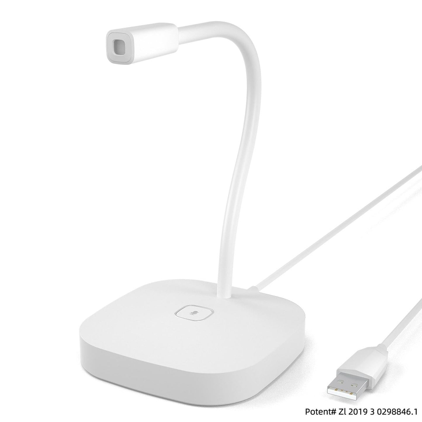 USB Desktop Computer Microphone Plug & Play for Gaming Dictation White