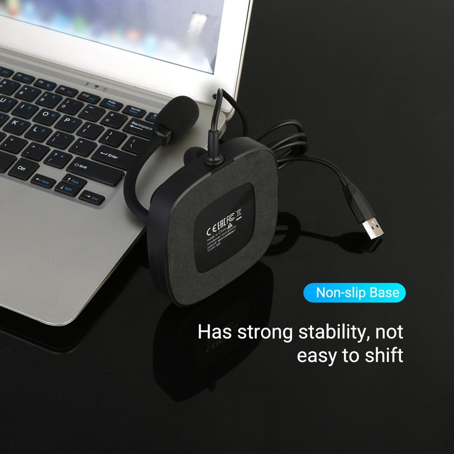 USB Desktop Computer Microphone Plug & Play for Gaming Dictation White