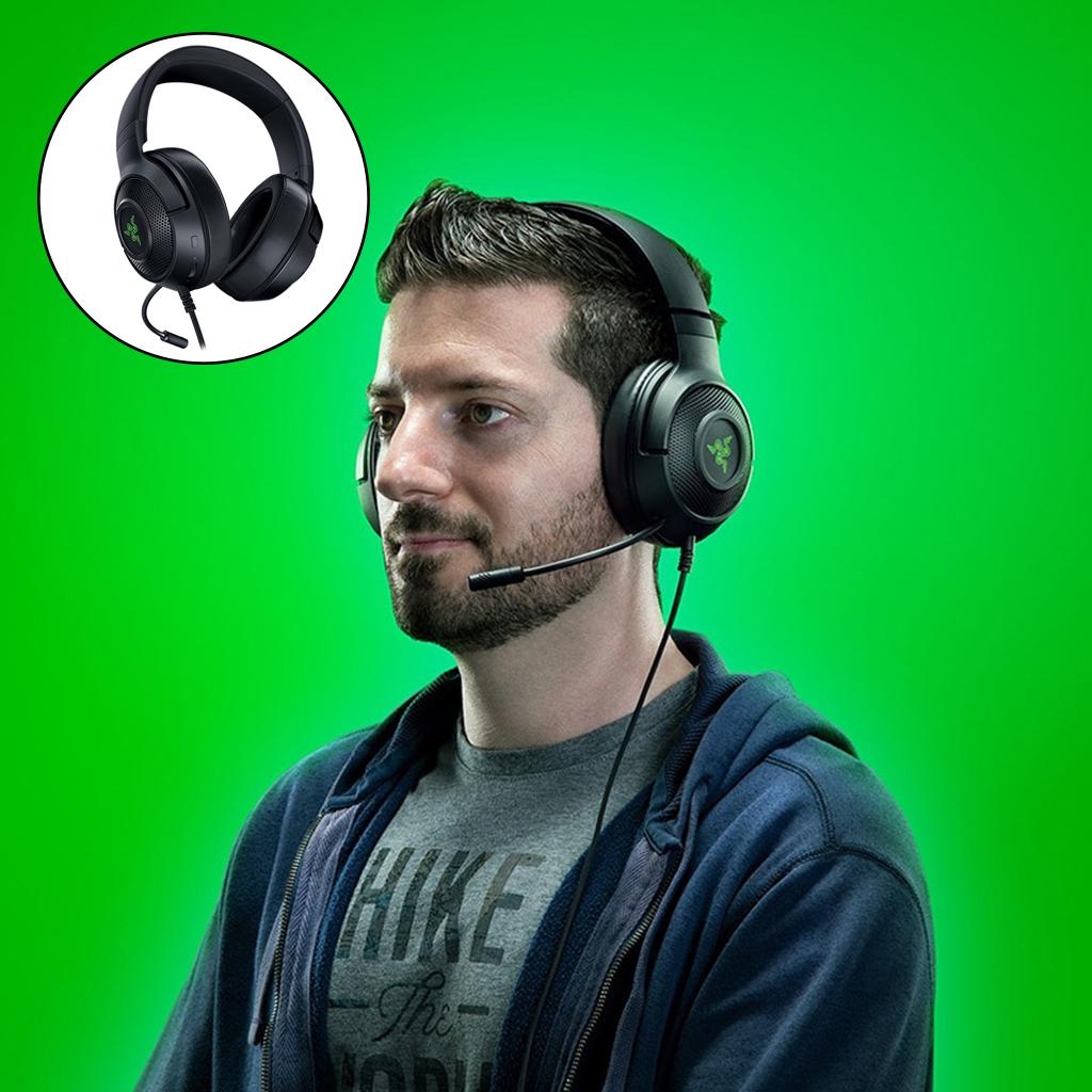 USB Wired Stereo Bass Surround Gaming Headset Headphone for PC + Mic