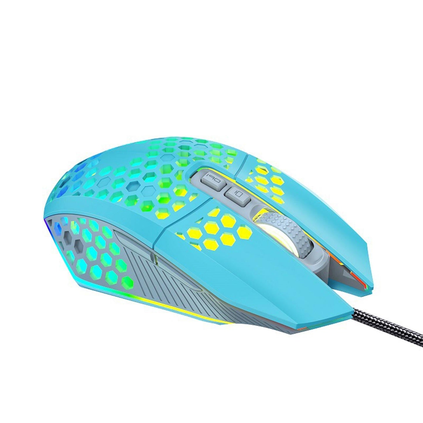 Universal Comfortable Wired Gaming Mouse Optical Sensor RGB for PC Blue