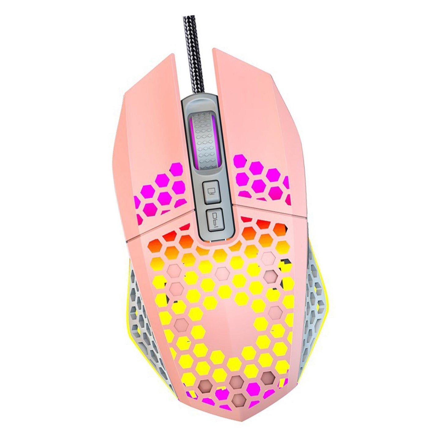 Universal Comfortable Wired Gaming Mouse Optical Sensor RGB for PC Pink