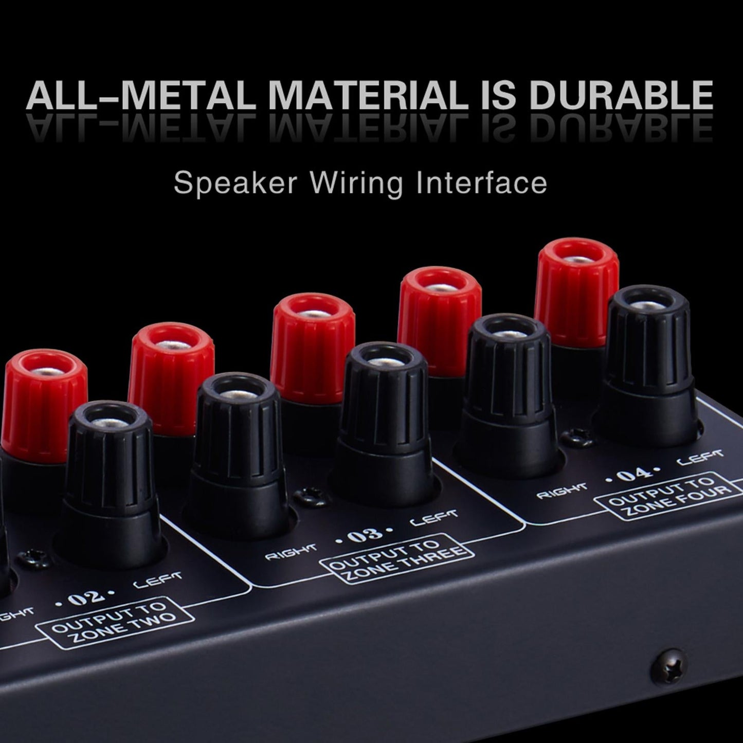 1 In 4 Out Amplifier Distributor Sound Signal Distribution Panel Black