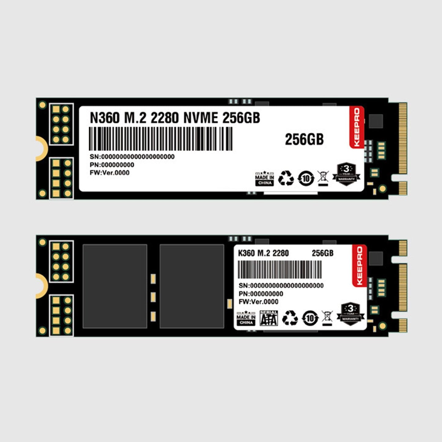 Heatsinks Thermal Pads Double-Sided Design for M.2 2280 SSD Red