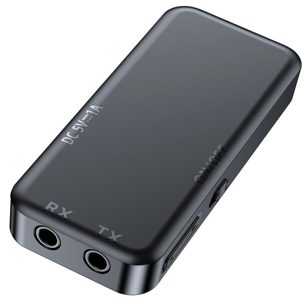 Bluetooth 5.0 Audio Adapter Transmitter and Receiver with Mic Black