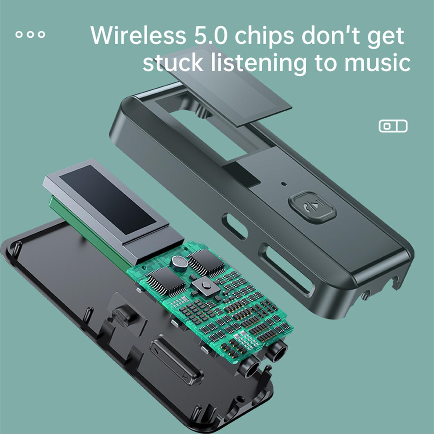 Bluetooth 5.0 Audio Adapter Transmitter and Receiver with Mic Black