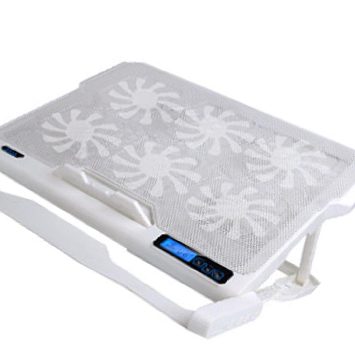 Laptop Cooling pad Notebook Cooler Stand USB 1-5 Fans LED Fit 11~17" White