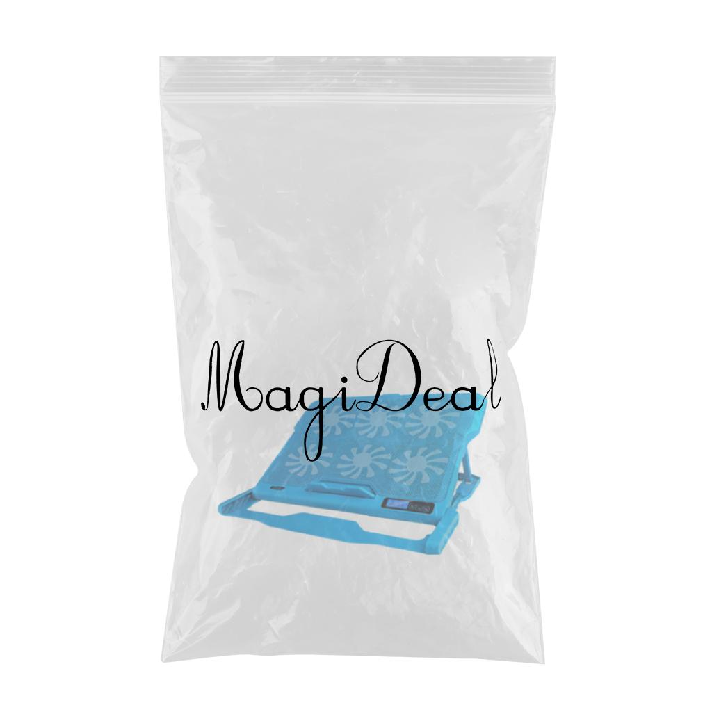 Laptop Cooling pad Notebook Cooler Stand USB 1-5 Fans LED Fit 11~17" Blue