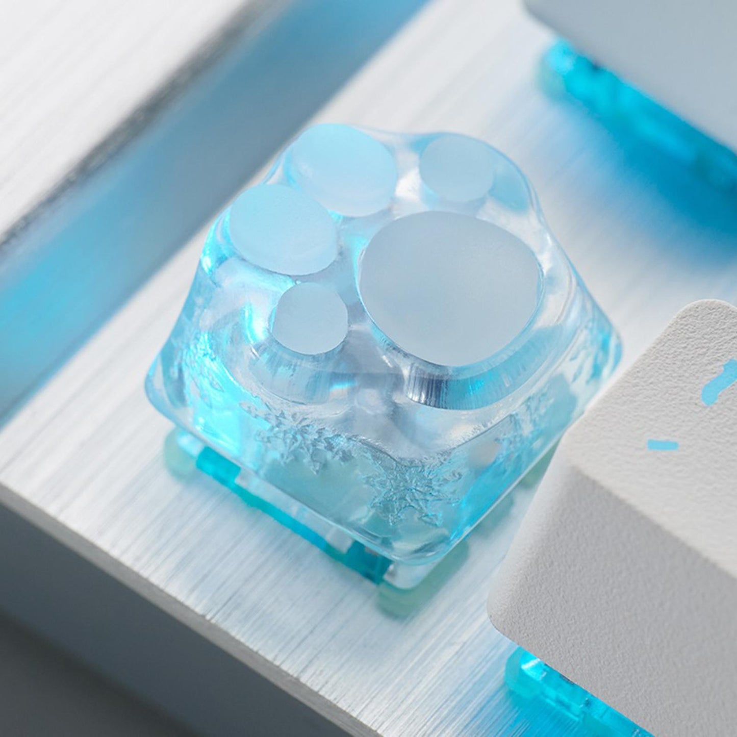 Clear Resin Cat Paw Mechanical Keyboard Keycap Pad for Cherry MX DIY Blue