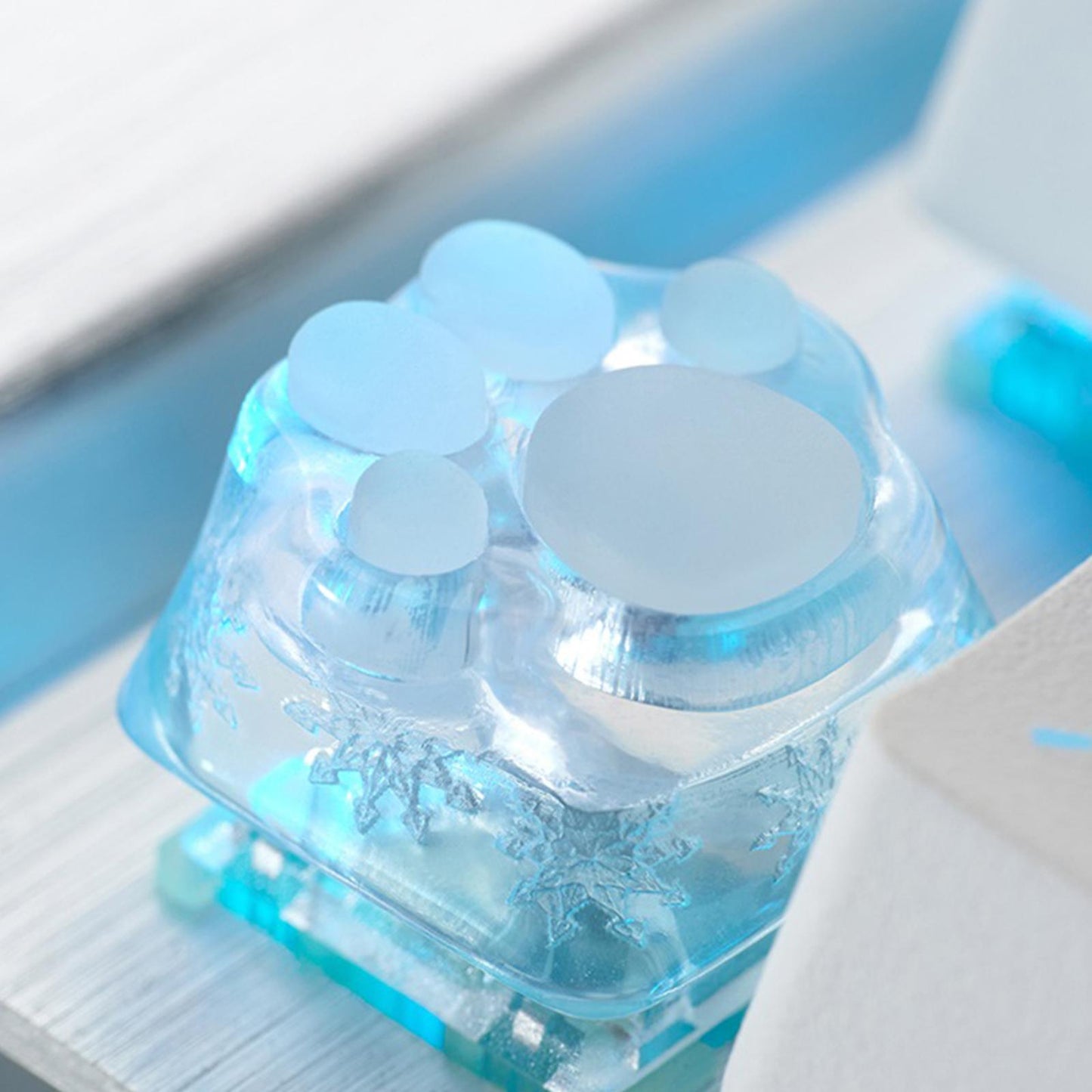 Clear Resin Cat Paw Mechanical Keyboard Keycap Pad for Cherry MX DIY Blue