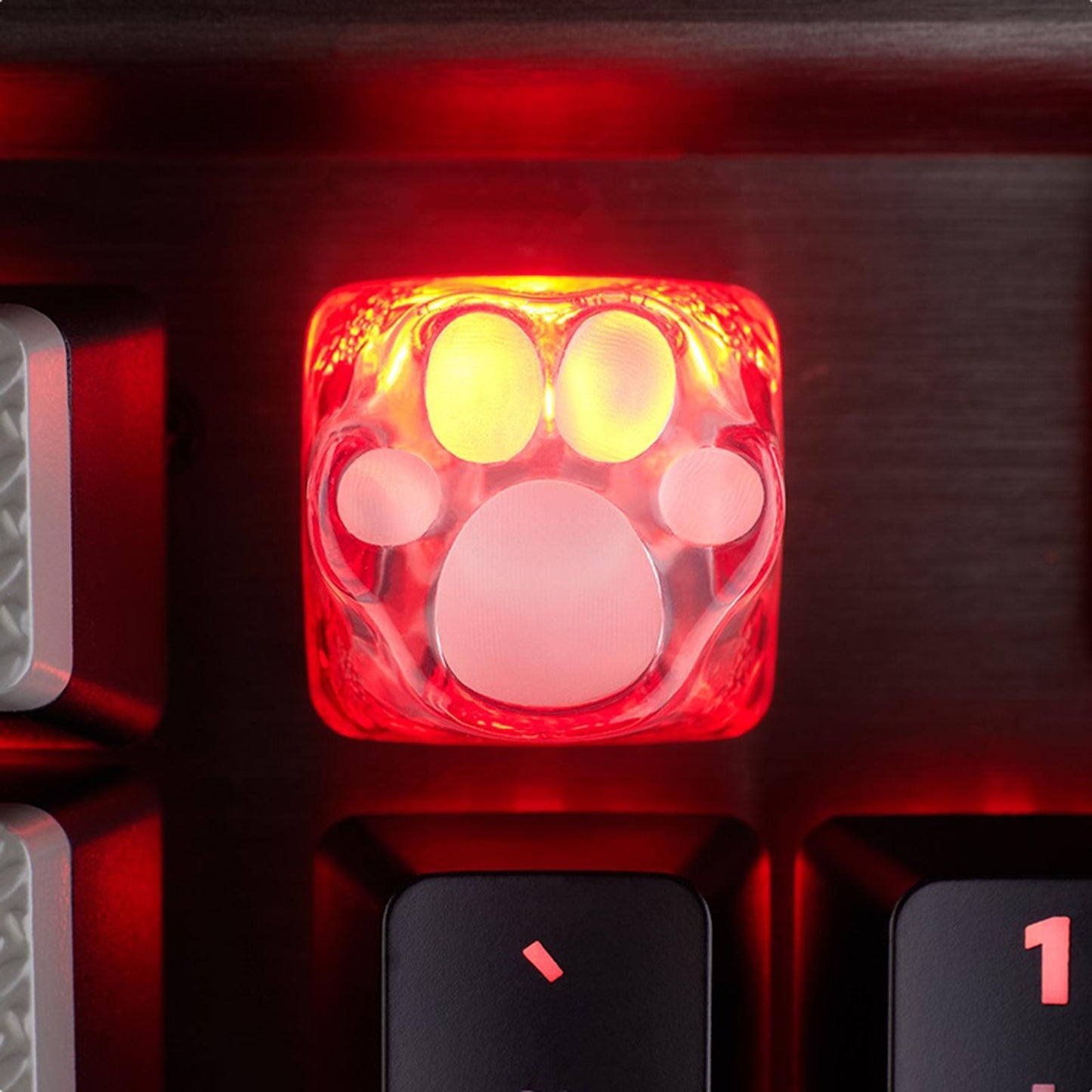 Cute 3D Clear Cat Paw Mechanical Keyboard Keycap for Cherry MX Red