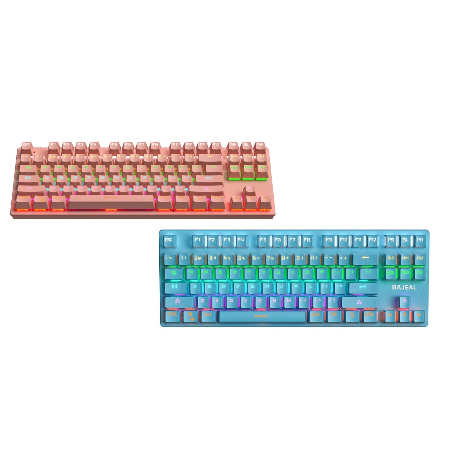Cute 87-Key Backlit Wired Mechanical Keyboard for Windows Gamer PC Blue