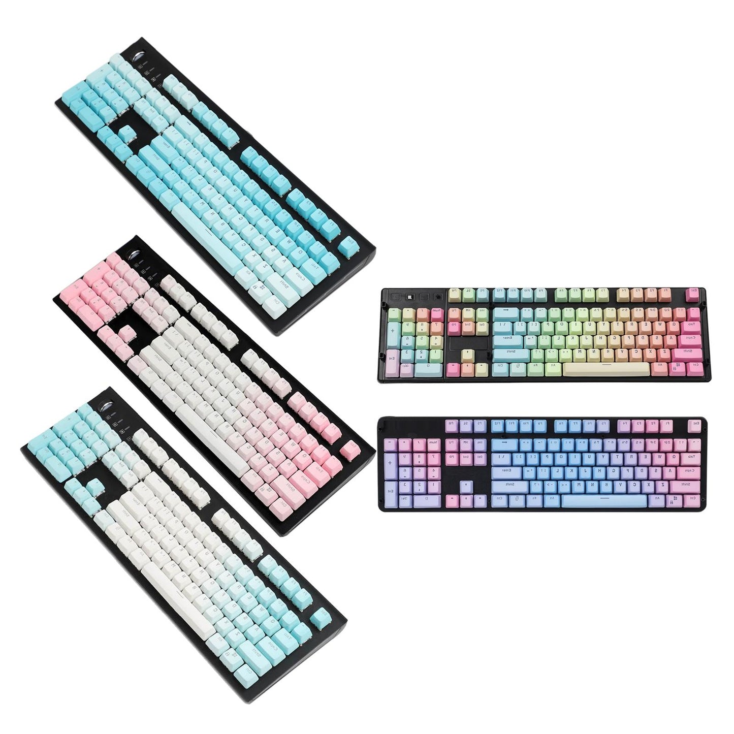 104 Keys Mechanical Switch Keyboard Keycaps PBT Keycaps Rainbow Gradient