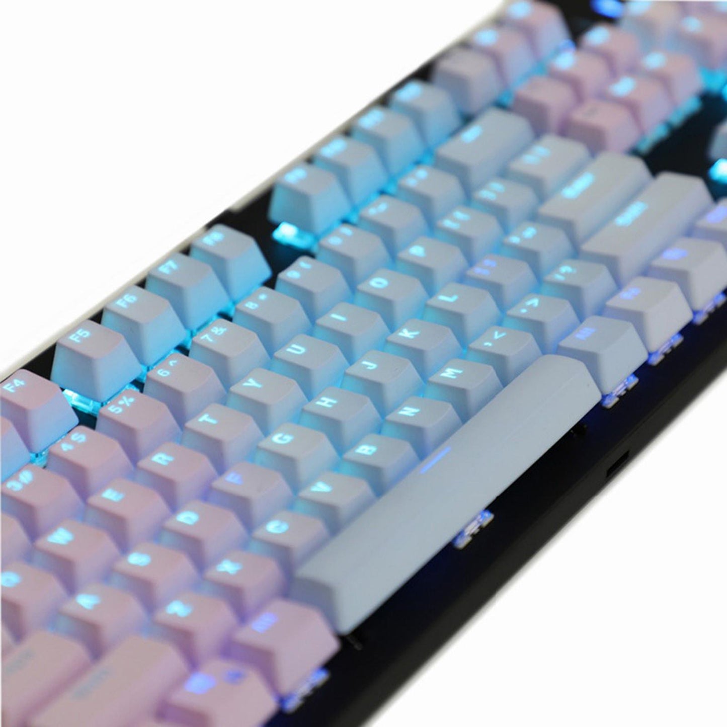 104 Keys Mechanical Switch Keyboard Keycaps PBT Keycaps Blue Pink Gradient