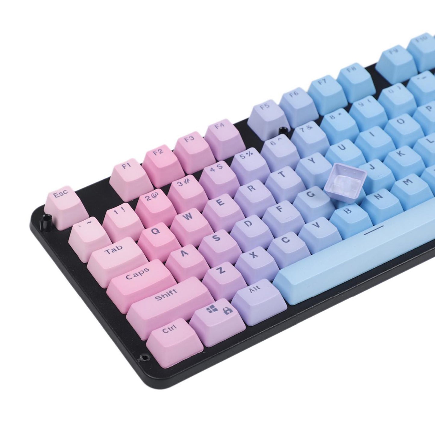 104 Keys Mechanical Switch Keyboard Keycaps PBT Keycaps Blue Pink Gradient