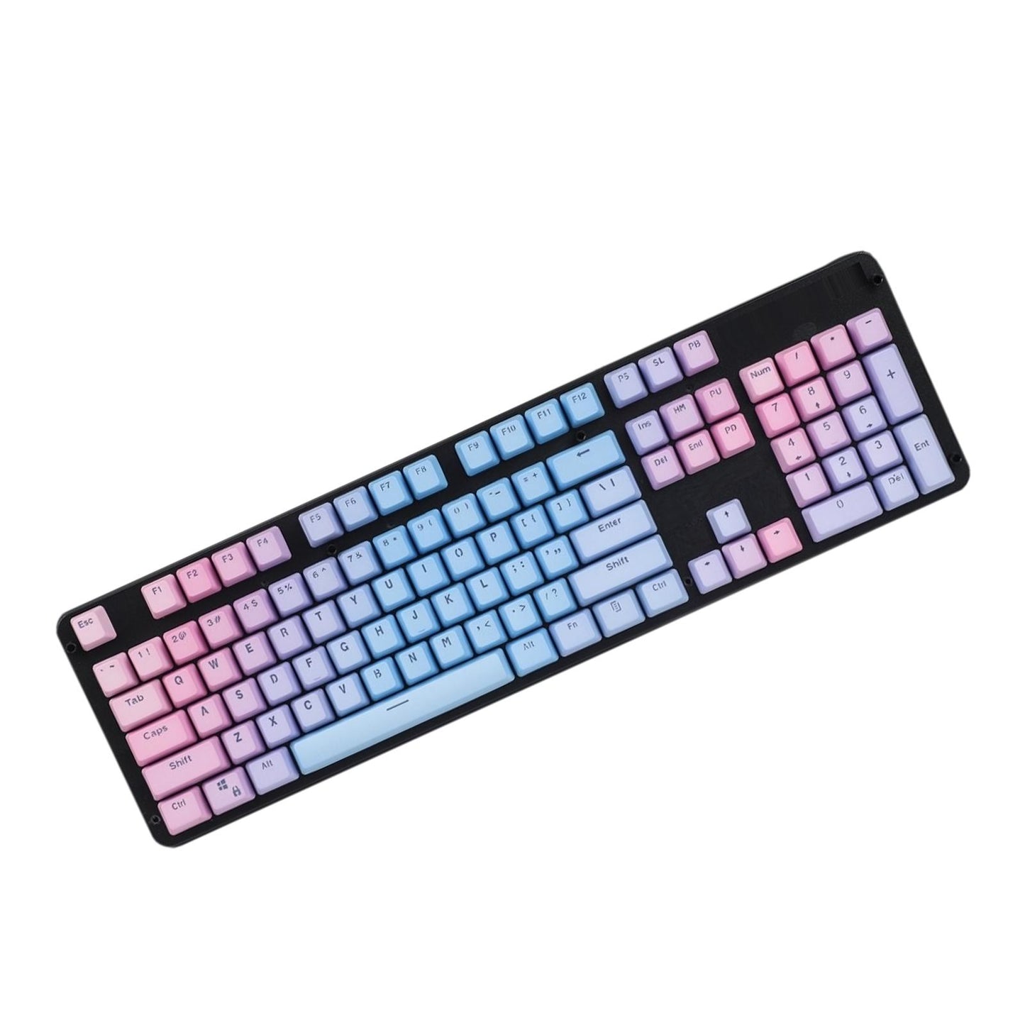 104 Keys Mechanical Switch Keyboard Keycaps PBT Keycaps Blue Pink Gradient