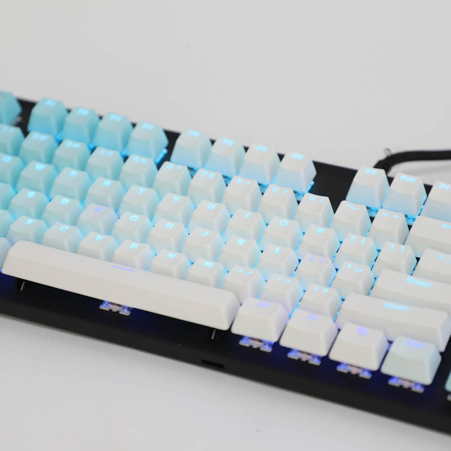 104 Keys Mechanical Switch Keyboard Keycaps PBT Keycaps Blue Gradient A