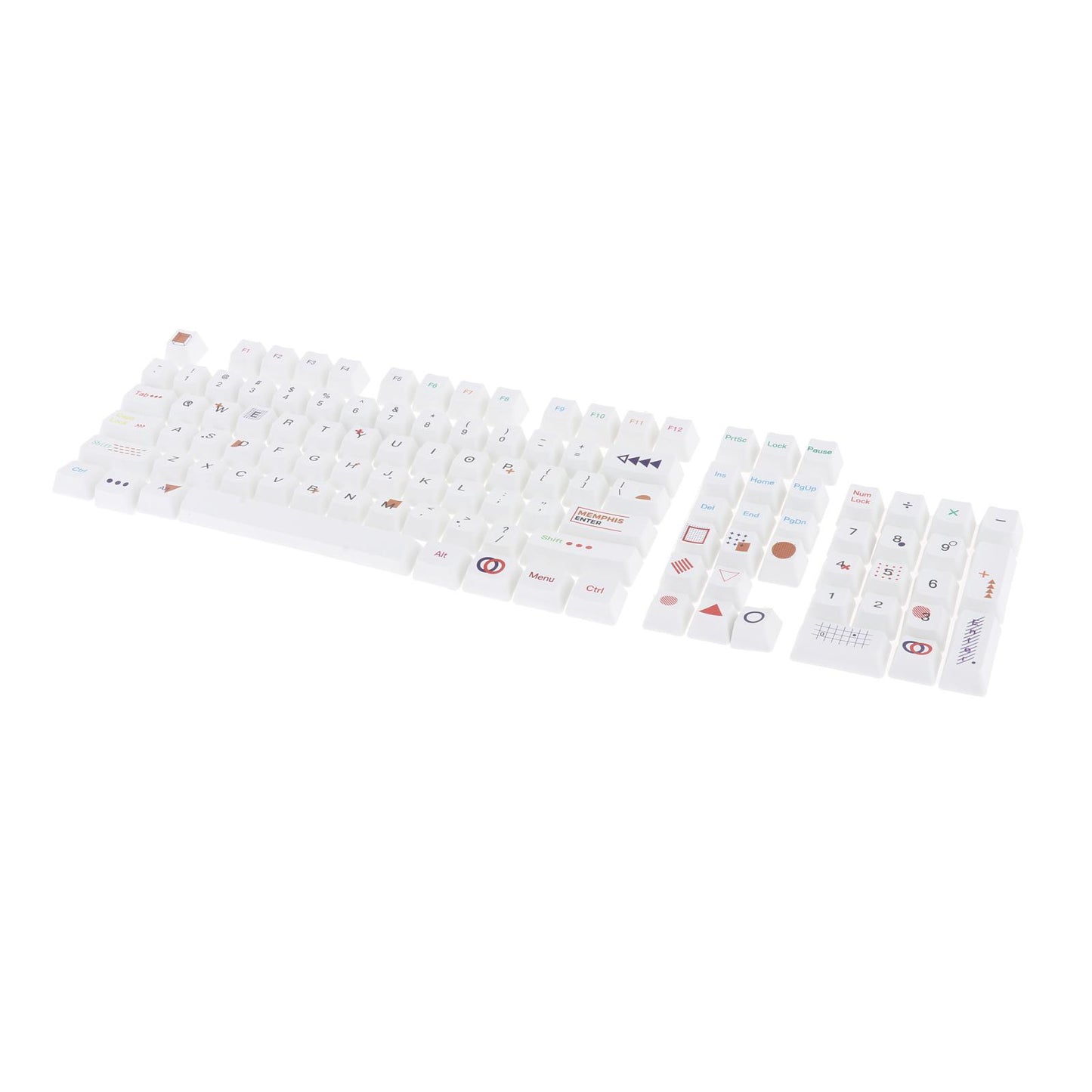 108 Keys PBT Keycaps OEM Profile Suitable for Any Size Mechanical Keyboard Memphis R1