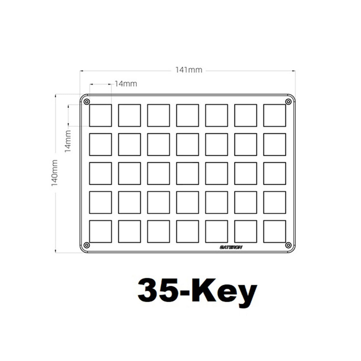 Transparent Button Tester Base Acrylic Storage for Keyboard 14x14x1cm