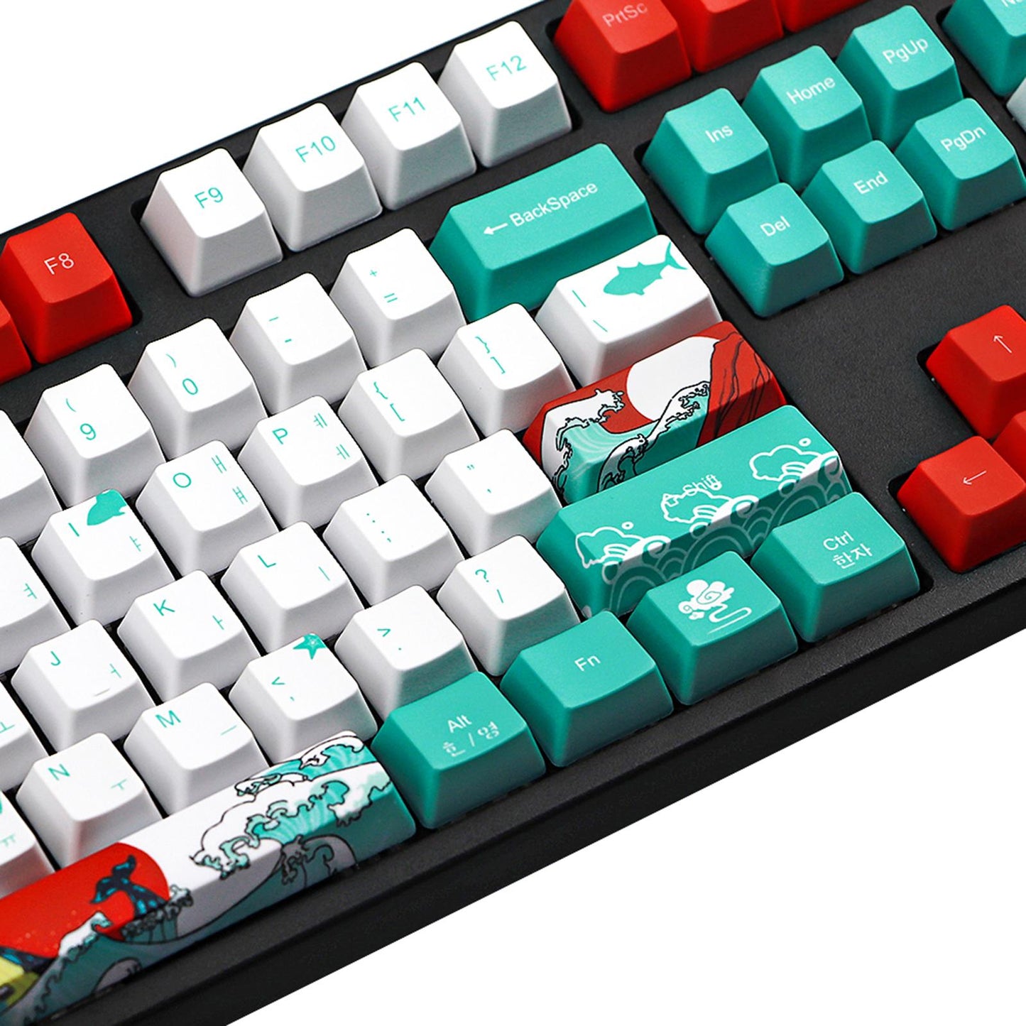 110-Key Coral Sea DYE-SUB PBT Keycaps DIY for Cherry MX Keyboards Korean