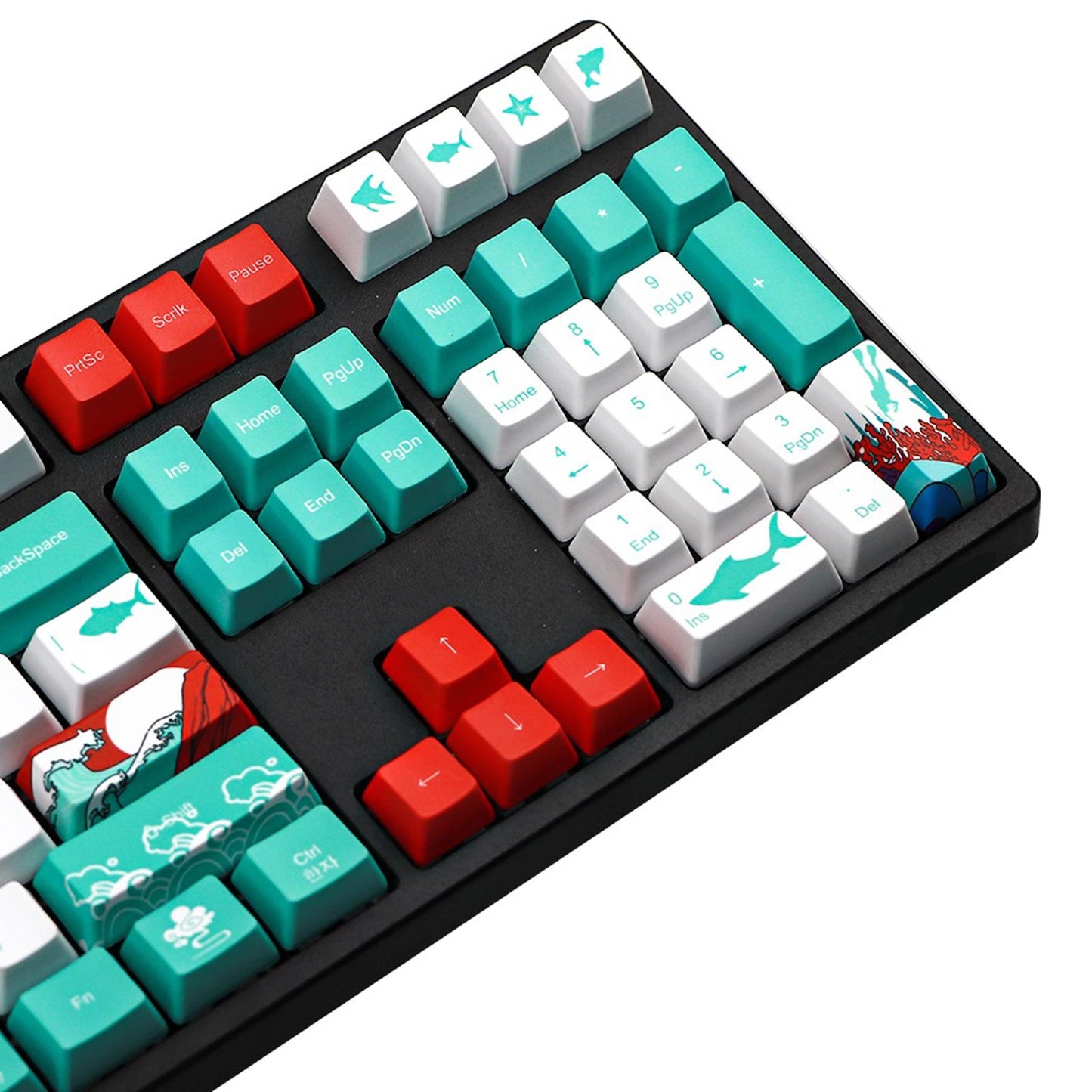 110-Key Coral Sea DYE-SUB PBT Keycaps DIY for Cherry MX Keyboards Korean