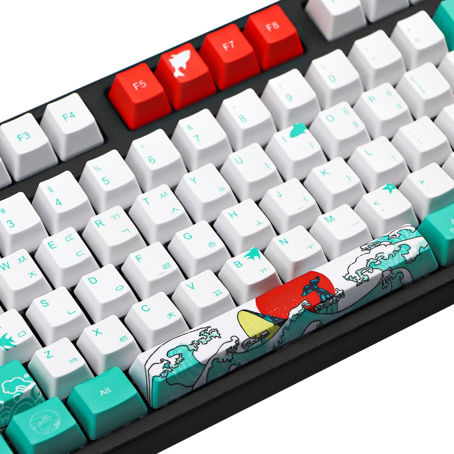 110-Key Coral Sea DYE-SUB PBT Keycaps DIY for Cherry MX Keyboards Korean