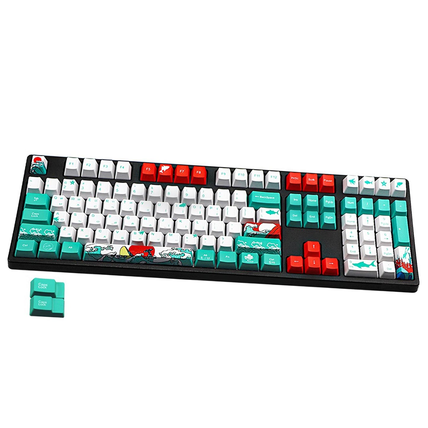 110-Key Coral Sea DYE-SUB PBT Keycaps DIY for Cherry MX Keyboards Korean