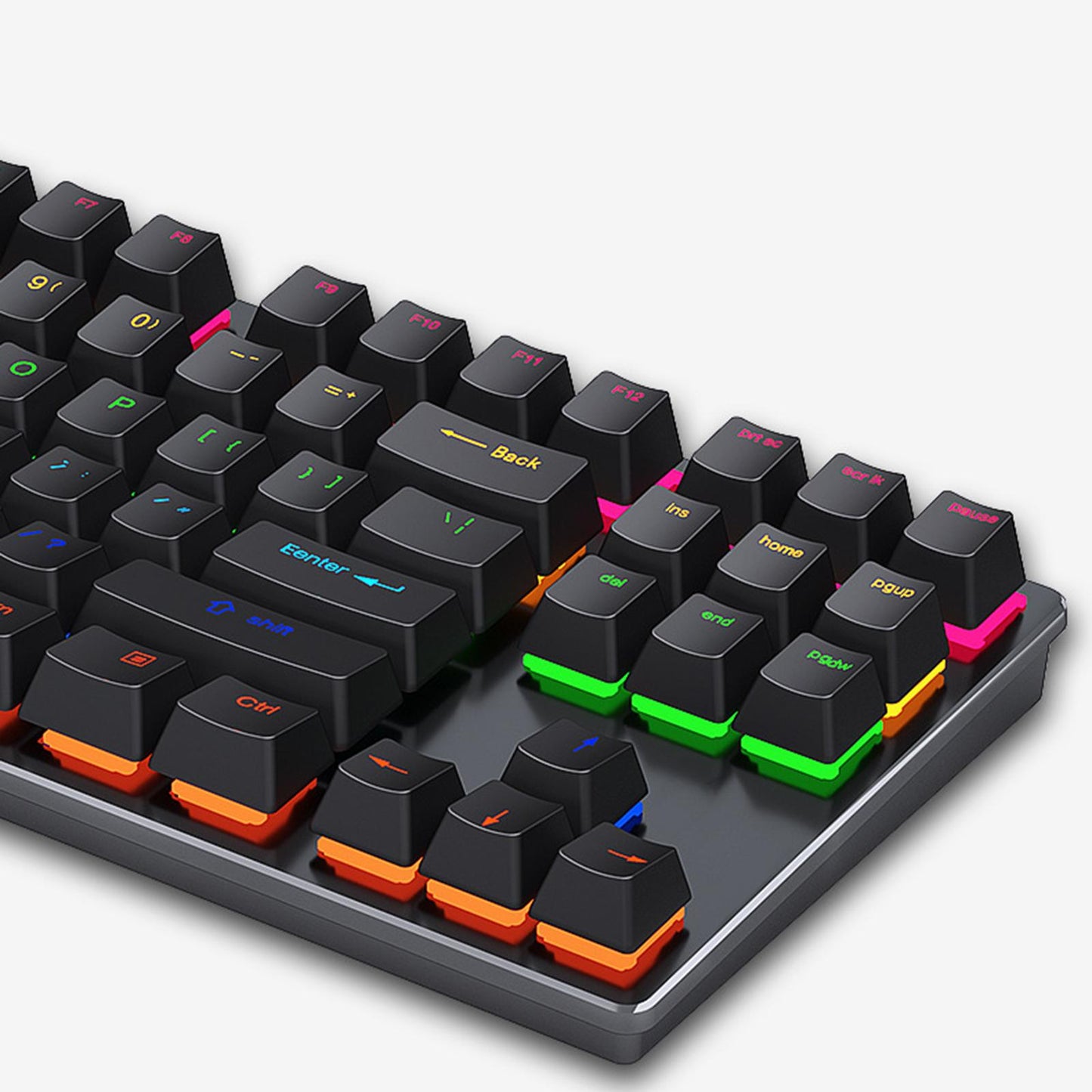 USB 87 Keys Punk Wired Gaming Keyboard Splash-Proof Design black