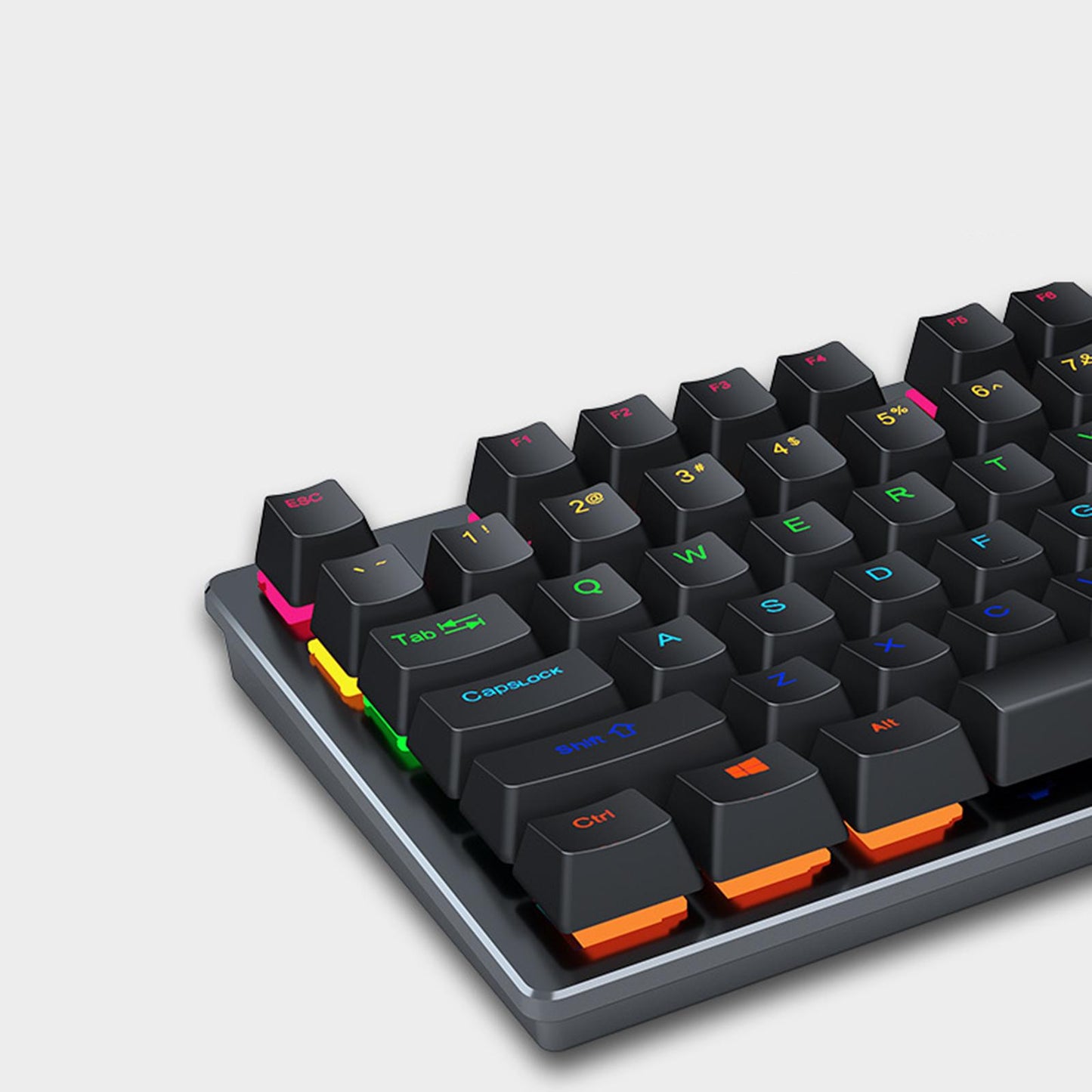 USB 87 Keys Punk Wired Gaming Keyboard Splash-Proof Design black