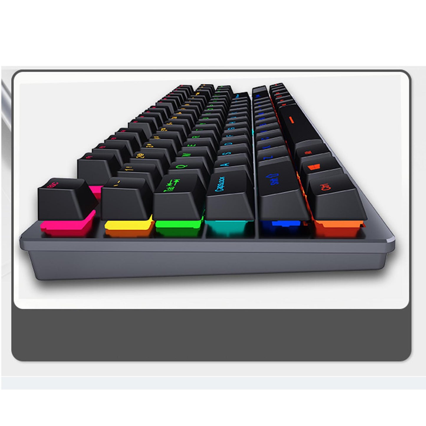 USB 87 Keys Punk Wired Gaming Keyboard Splash-Proof Design black