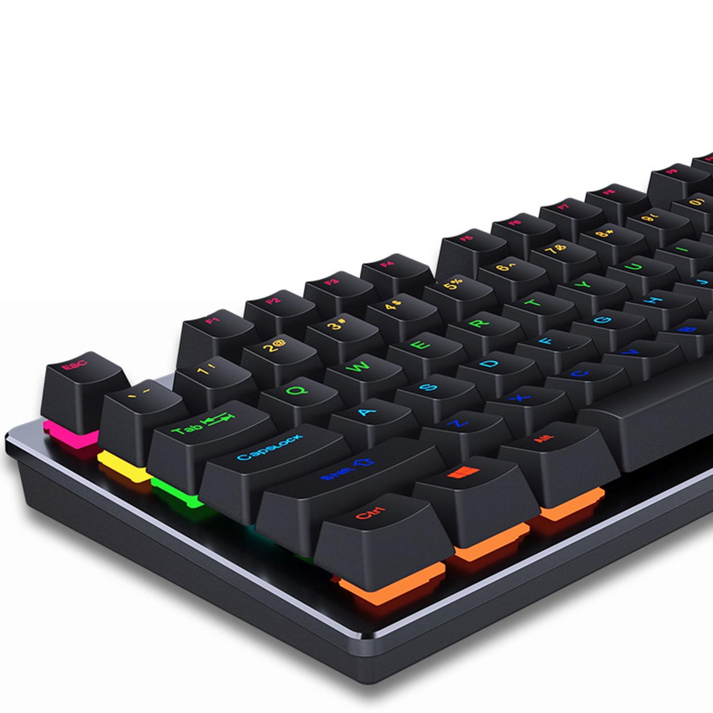 USB 87 Keys Punk Wired Gaming Keyboard Splash-Proof Design black