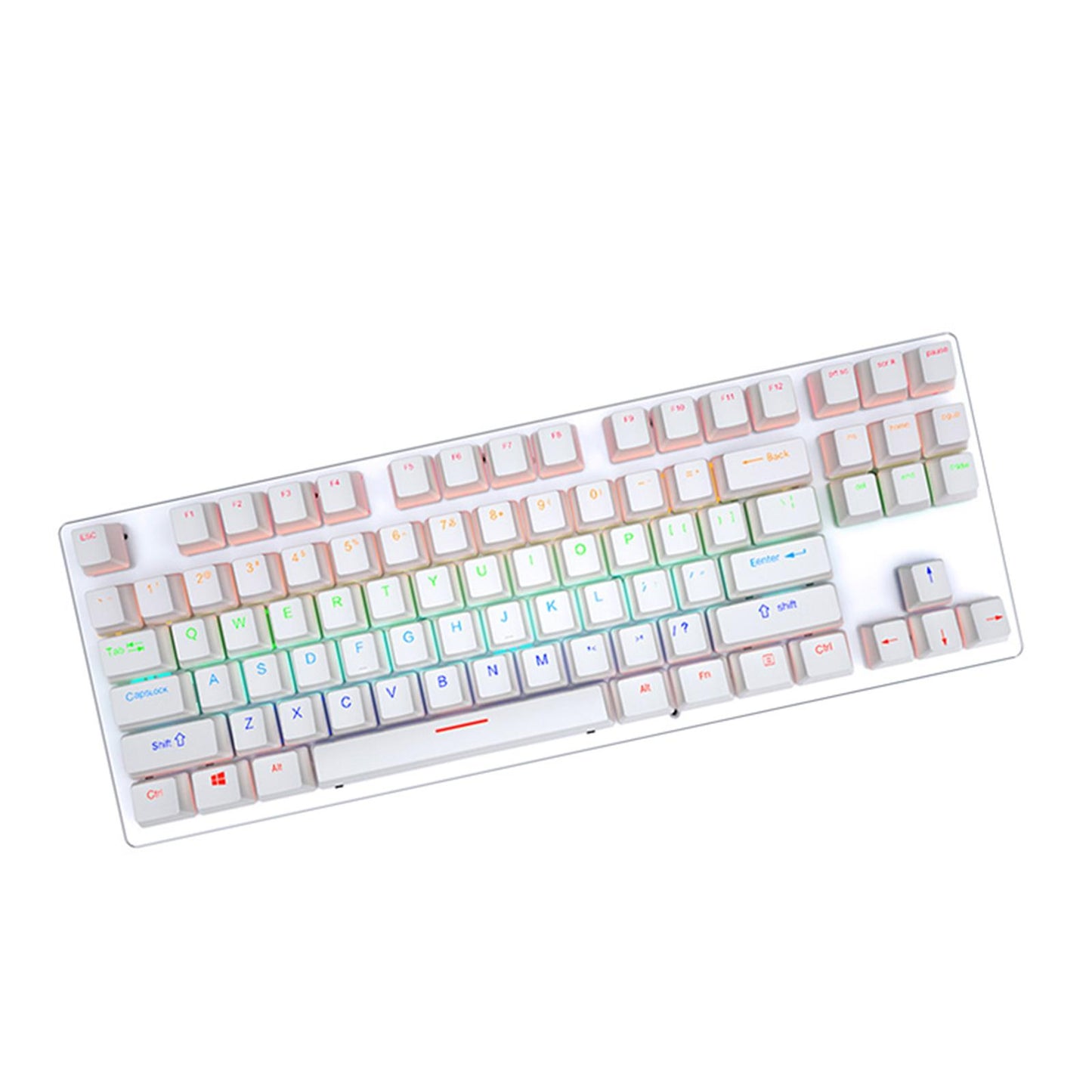 USB 87 Keys Punk Wired Gaming Keyboard Splash-Proof Design White