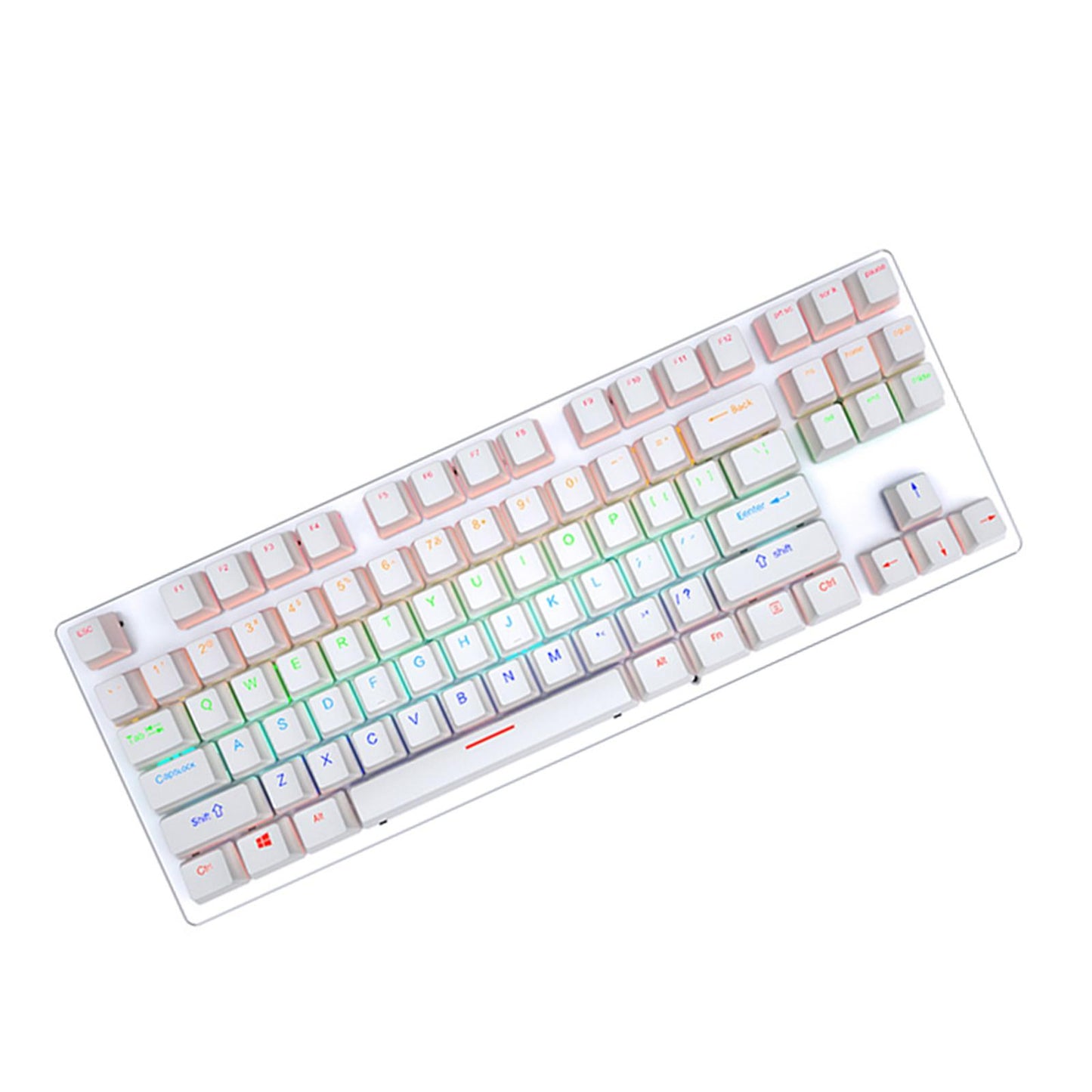 USB 87 Keys Punk Wired Gaming Keyboard Splash-Proof Design White