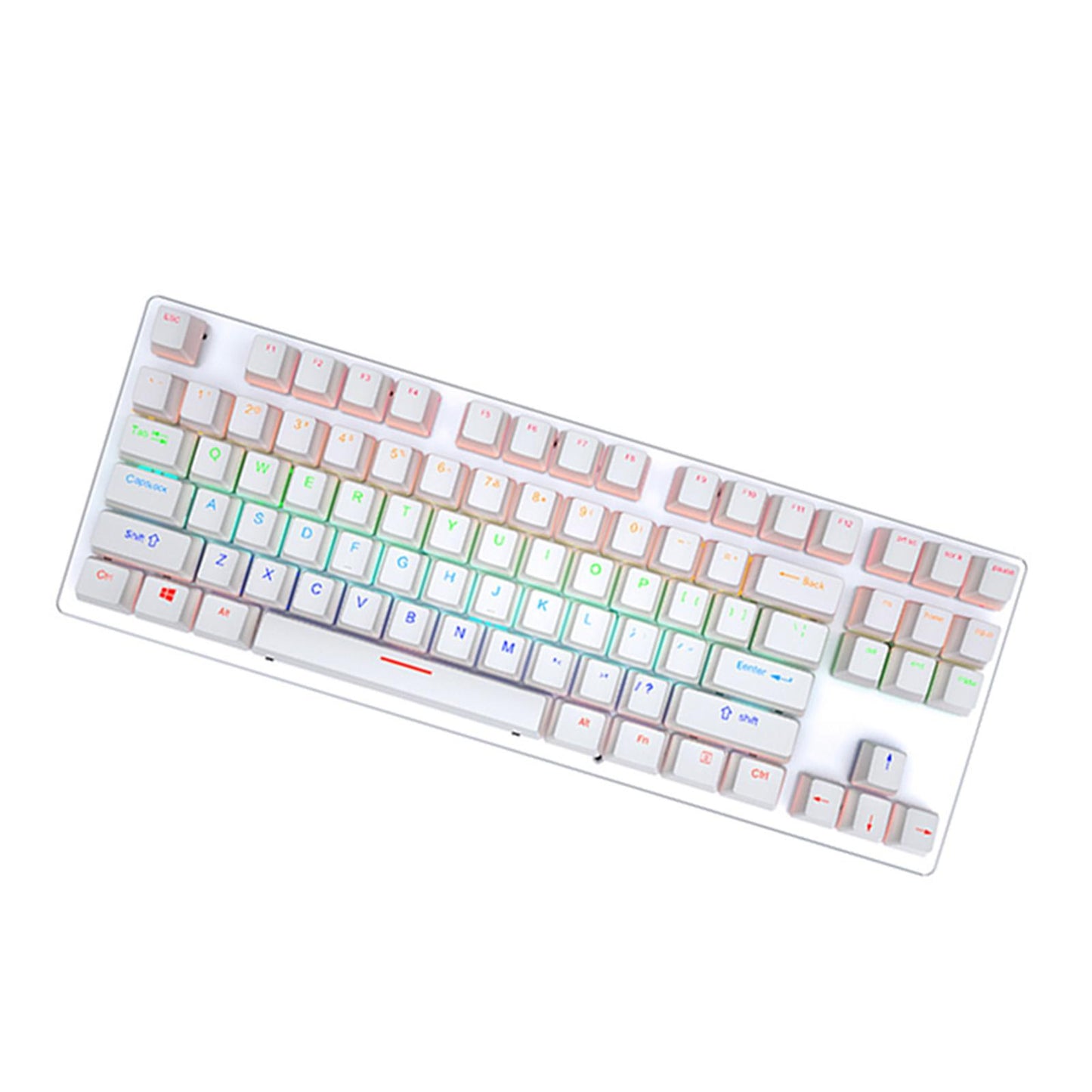 USB 87 Keys Punk Wired Gaming Keyboard Splash-Proof Design White