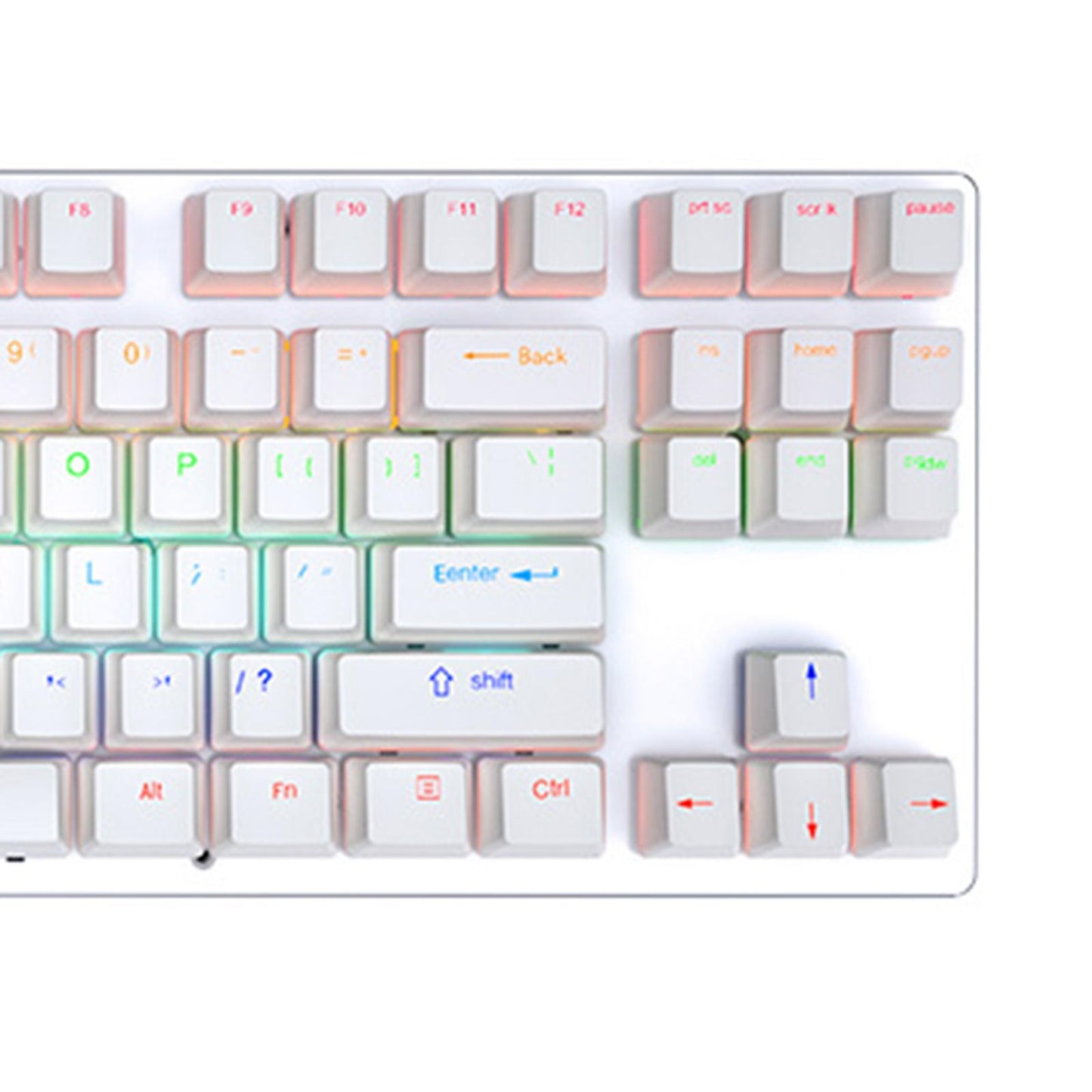 USB 87 Keys Punk Wired Gaming Keyboard Splash-Proof Design White