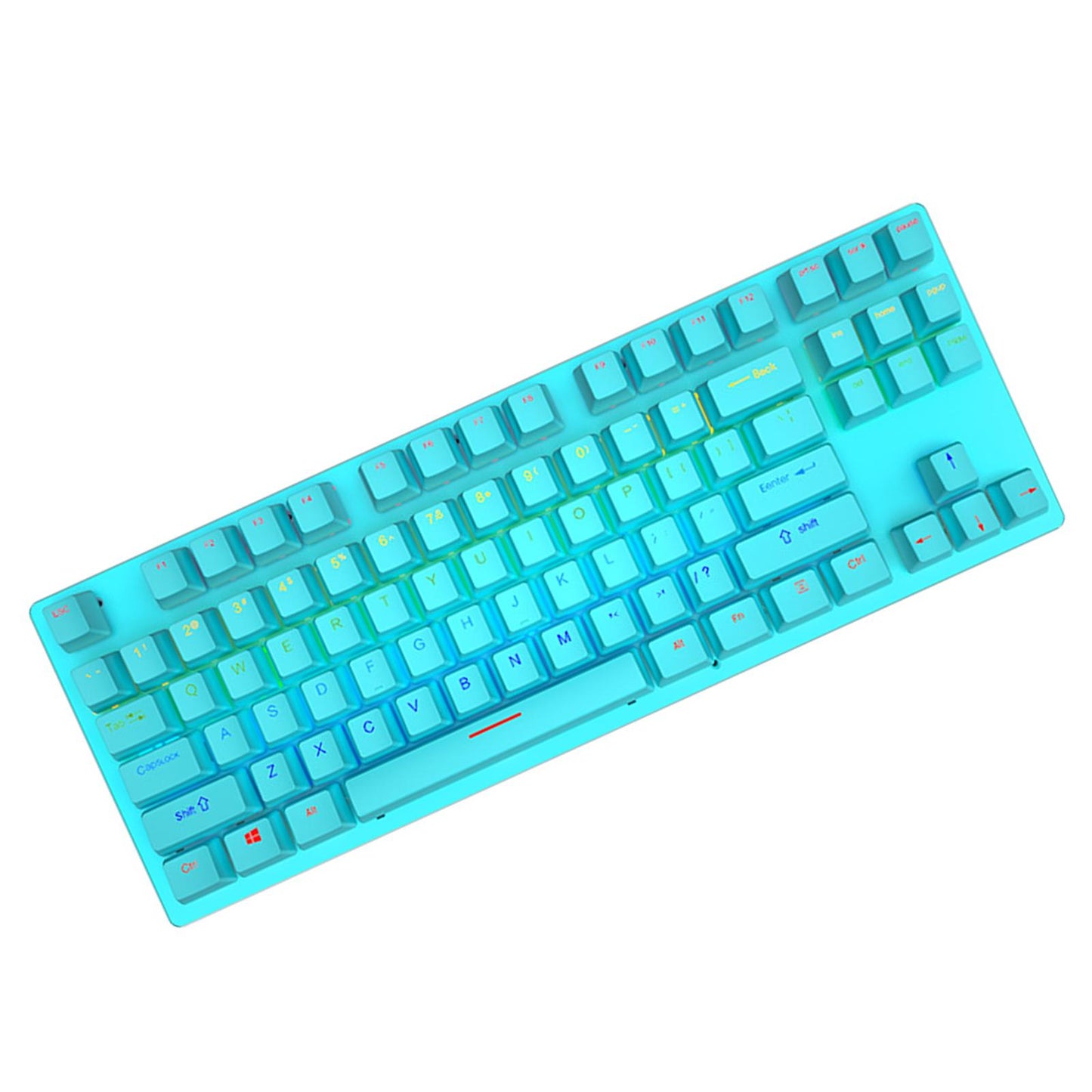USB 87 Keys Punk Wired Gaming Keyboard Splash-Proof Design Blue