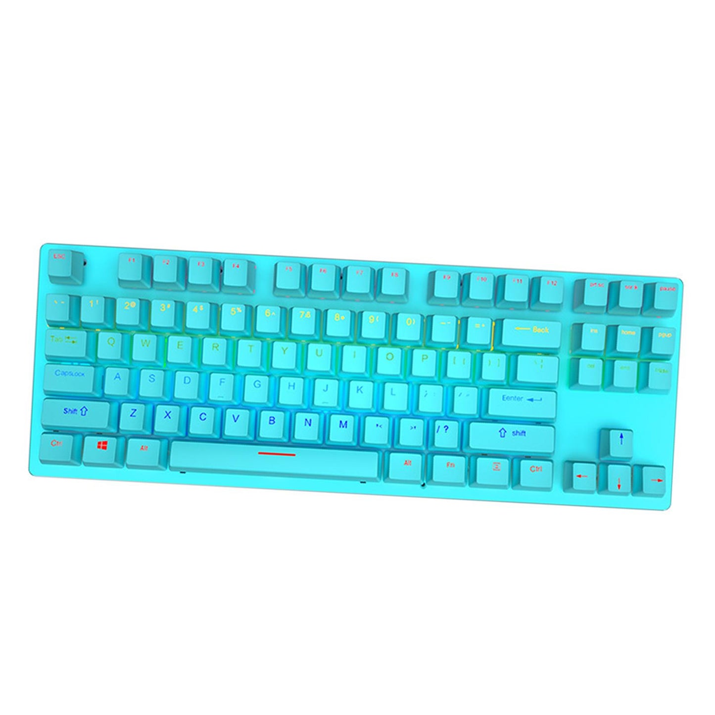 USB 87 Keys Punk Wired Gaming Keyboard Splash-Proof Design Blue